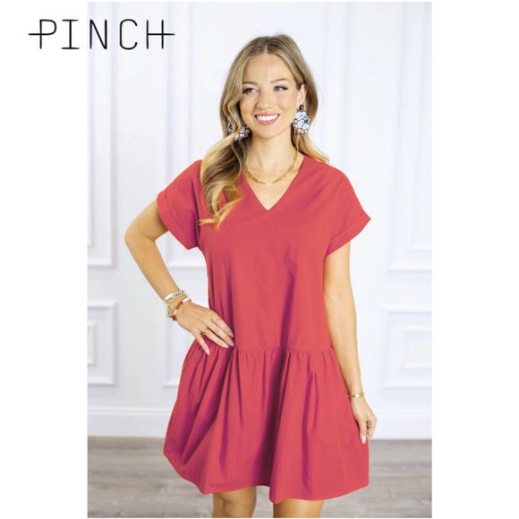 Pinch Dresses & Skirts - Pinch Cece Deep Red Short Sleeve Dress